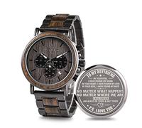 2win Men Analog-Digital Quartz Watch with Wood & Stainless Steel Strap