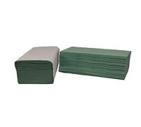 2Work 1-Ply V-Fold Hand Towels Green 12 x 300 Sheets (Pack of 3600) 2W70105