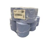 2Work 2-Ply Embossed Centrefeed Roll 50m Blue (Pack of 6) 2W10167