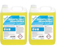 2Work Bactericidal Disinfectant Deodoriser Lemon Scent 5 Litre 2W85444 (Pack of 2)