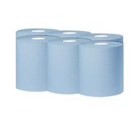 2Work Centrefeed Roll 1-Ply 300m Blue (Pack of 6) KF03803