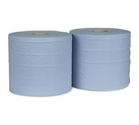 2WORK CT34137 2-Ply Forecourt Roll, 400 m, Blue, Pack of 2