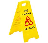 2Work Folding Safety Sign Caution Wet Floor Yellow CNT00356
