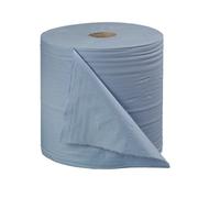 2Work Heavy Duty Forecourt Paper Roll 2-Ply 250mmx400m 100 Sheets Blue (Pack of 2) CT34137
