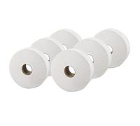 2Work Jumbo Toilet Roll 2-Ply White 92mmx410m Core 76mm (Pack of 6) 2W70203