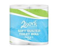 2Work Luxury 3-Ply Quilted Toilet Roll 200 Sheets (40 Pack) TQ4Pk
