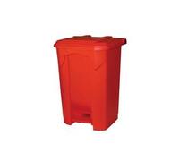 2Work Pedal Bin 80 Litre 410x470x670mm Red 2W10786