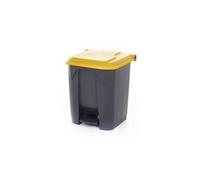 2Work Pedal Bin with Coloured Lid 30 Litre Grey/Yellow