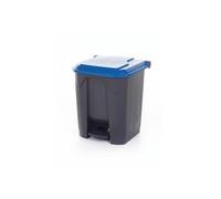 2Work Pedal Bin with Coloured Lid 30L Grey/Blue 370x380x455mm 2W10767