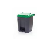2Work Pedal Bin with Coloured Lid 30L Grey/Green 370x380x455mm 2W10768