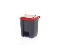2Work Pedal Bin with Coloured Lid 30L Grey/Red 370x380x455mm 2W10766