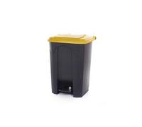 2Work Pedal Bin with Coloured Lid 80 Litre Grey/Yellow