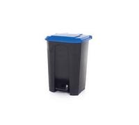 2Work Pedal Bin with Coloured Lid 80L Grey/Blue 410x470x670mm 2W10775