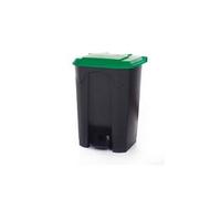2Work Pedal Bin with Coloured Lid 80L Grey/Green 410x470x670mm 2W10776