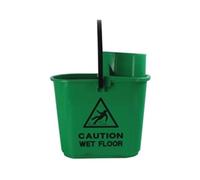 2Work Plastic Mop Bucket with Wringer 15 Litre Green 102946GN