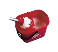 2WORK Plastic Mop Bucket with Wringer, Red, 15 L
