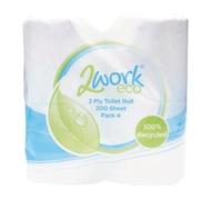 2Work Recycled 2-Ply Toilet Roll 200 Sheets (36 Pack)