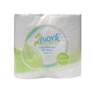 2Work Recycled Toilet Roll 2-Ply 320 Sheets Pack of 36 KF03808