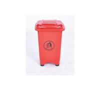 2Work Static Bin with Feet 50 Litre Red 2W10795