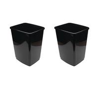 2WORK Swing Bin Base Only 50 Litre Plastic Black 2W02381 (Pack of 2)