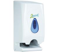 2Work Twin Toilet Roll Dispenser White CPD43612