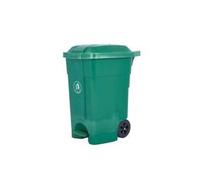 2Work Wheelie Bin with Foot Pedal 70 Litre Dark Green 2W10784