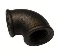 2X 1/2" Female x 1/2" Male BSP Elbow - Black Malleable Iron 90° Threaded Pipe Fitting
