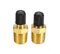 2X 1/4 NPT Brass Air Compressor Tank Fill Valve with Core - Safety Pressure Relief for Condensate Drain