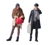 2x 1/64 Miniature Figures Pair Decorative Layout Props Diorama Accessories