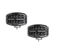 2X 10-30V 10" Universal Jumbo Oval Dynamic LED Spot Lamp White Amber DRL Truck Van E9 Mark