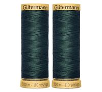 2X 100m Gutermann 100% Natural Cotton Sewing Thread, Green 8113, Hand and Machine Sewing, Quilting Projects, Colorfast and Light Resistant - Bundled by GetInStyle Shop
