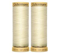 2X 100m Gutermann 100% Natural Cotton Thread, Beige 919, Hand and Machine Sewing, Quilting Projects, Colorfast and Light Resistant - Bundled by GetInStyle Shop