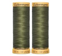 2X 100m Gutermann 100% Natural Cotton Thread for Hand and Machine Sewing, Dark Sage Green 0424 - Bundled by GetInStyle Shop