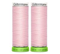 2X 100m Gutermann Sew-All 100% Recycled Polyester Thread, Hand and Machine Sewing Thread, Pigtail Pink 659 - Bundled by GetInStyle Shop