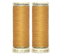 2X 100m Gutermann Sew-All Polyester Thread for Hand or Machine Sewing, Jeans Gold 0968 - Bundled by GetInStyle Shop