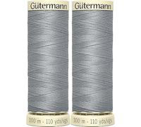 2X 100m Gutermann Sew-All Polyester Thread for Hand or Machine Sewing,School Grey,Silver Grey 040 - Bundled by SEWBOX