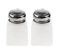 2X 100ml/200ml/250ml Nail Polish r Bottle (White) Stainless Steel Liquid Press Pump Dispenser Lockable Alcohol Pumping Containers Refillable Leakproof Skin Care Tool for Makeup