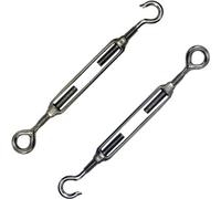 2X 10mm Hook & Eye Straining Screw Turnbuckle Galvanised Steel Wire Rope Tension