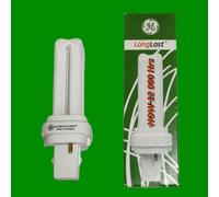 2x 10W GE G24d-1 2 pin, Low Energy CFL BLD Double Turn Light Bulb 840 4000K