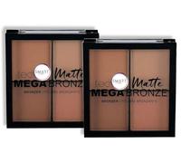 2x 11.2g Matte Mega Bronze Bronzer Palette,Your Essential Powder for a Natural, Seamlessly Sculpted Tan, Compatible with Technic Applicators and Brushes - Bundled by Smart Cutie
