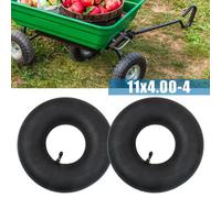2X 11X4.00-4 Inner Tube Tr87 Bent Valve 4 Inch Wheel Ride On Lawn Mower Tyre