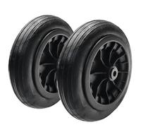 2x 12" Solid Wheel Rubber Tyre Puncture Proof Wheelbarrow Sack Truck Cart Heavy Duty Solid Wheel with 16mm Centre Axle Bore