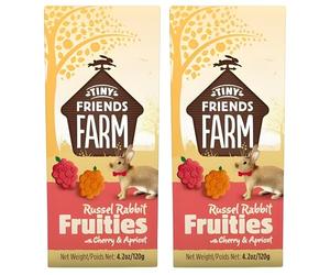 2x 120g Tiny Friends Farm Treat Biscuits Hamsters Rats Gerbil Ferrets (Russel Rabbit Fruities) - Bundled by GetInStyle Shop