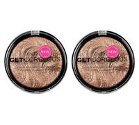 2x 12g Get Gorgeous Bronzing Highlighting Powder, Your Perfect Bronzer-Highlighter for a Sun-Kissed Effect, Compatible with Technic Applicators and Brushes - Bundled by Smart Cutie