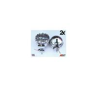 2X 12V 55W Universal Chrome Front Lights Spot Fog Halogen Circle Lamps Car Van