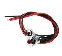 2X 12V Car Panel Pilot Dash Warning Indicator Light 8mm LED Warning Light Red for Van Boat