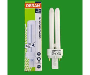 2x 13W OSRAM G24d-1, 2 pin, Low Energy CFL BLD PL Double Turn Light Bulb 4000K