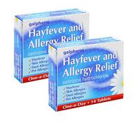 2X 14 Galpharm Cetirizine Hayfever and Allergy Relief Tablets - Bundled by Smart Cutie