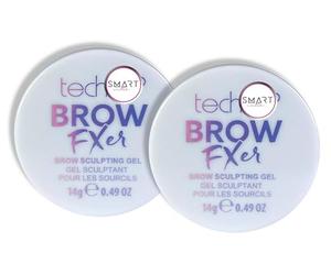 2x 14g Brow FXer Sculpting Gel, Clear, Instant Laminated Brows that Last All Day, Compatible with Technic Applicators and Brushes - Bundled by Smart Cutie