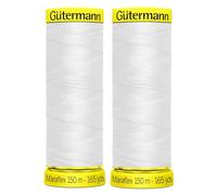 2X 150m Gutermann Maraflex Elastic Sewing Thread, White for Flexible Seams - Ideal for Necklines, Sleeves, Cuffs - Bundled by GetInStyle Shop
